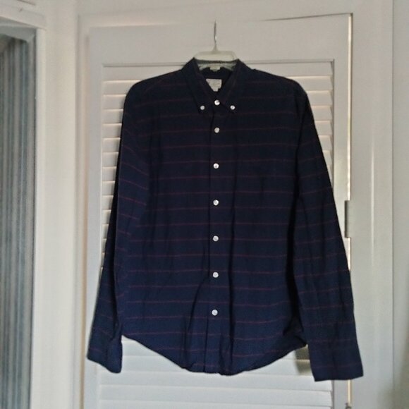 J Crew tailored slim fit Navy and Red mens shirt - Picture 1 of 3